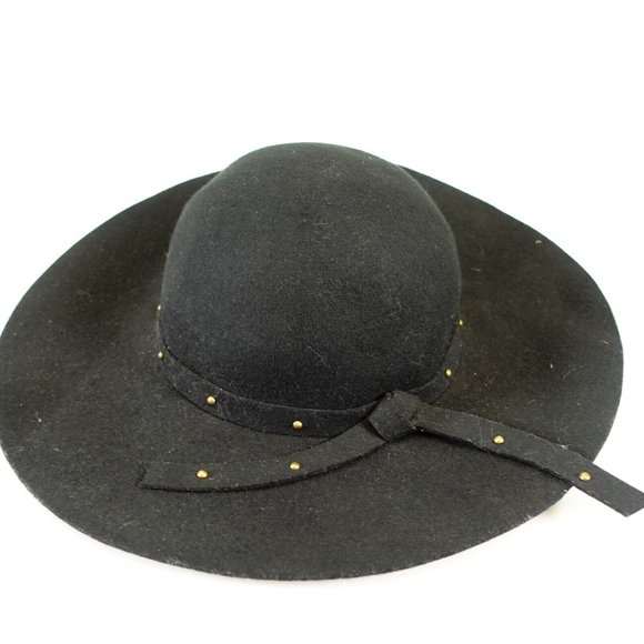 Acote Accessories - ACOTE Women's 100% Wool Black Fedora Hat OS Classic Ribbon Band Wide Brim Boho